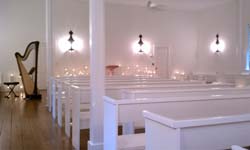 centre meeting house, niles, michigan, wedding and harp music