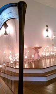 centre meeting house, niles, michigan, wedding and harp music