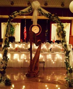 Indiana Operating Engineers Hall, Merrillville, Indiana, Wedding and Harp Music