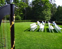 inn at stonecliffe, mackinac island, michigan, wedding and harp music