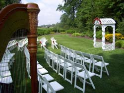 ravines golf course, saugatuck, michigan, wedding and harp music