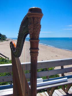 Stevensville Beach, Stevensville, Michigan, Wedding and Harp Music