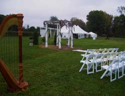 Willow Harbor Vineyard, Three Oaks, Michigan, Wedding and Harp Music